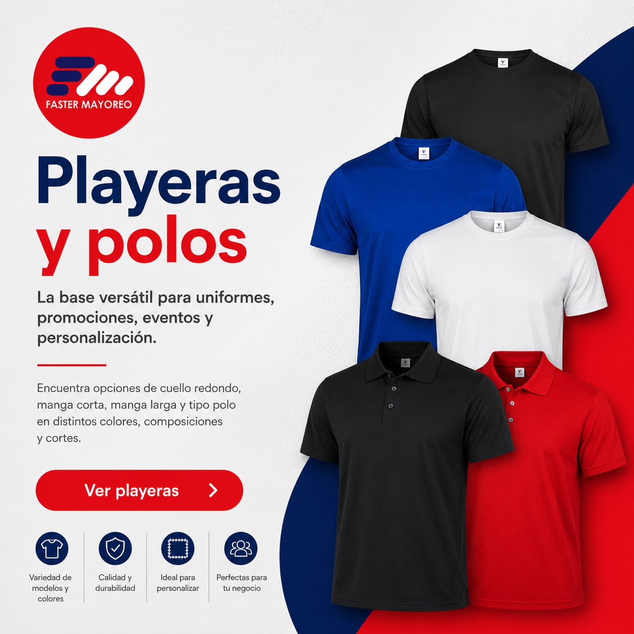 Playeras y polos Yazbek al mayoreo — base versátil para uniformes, promociones, eventos y personalización